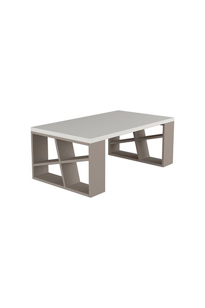 Mourah Home Honey Modern Coffee Table H 40cm White/Light Mocha