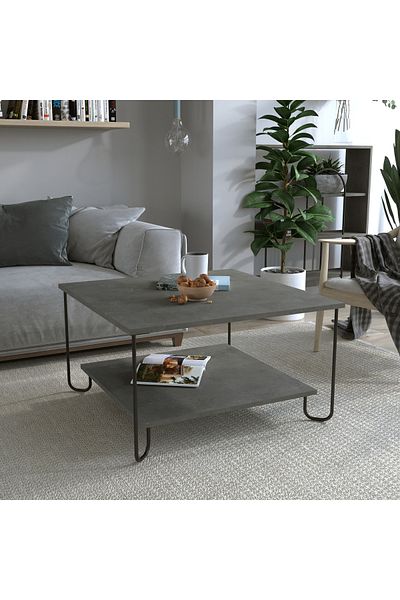 Mourah Home Marbo Modern Coffee Table Retro Grey Multipurpose H 45cm Retro Grey