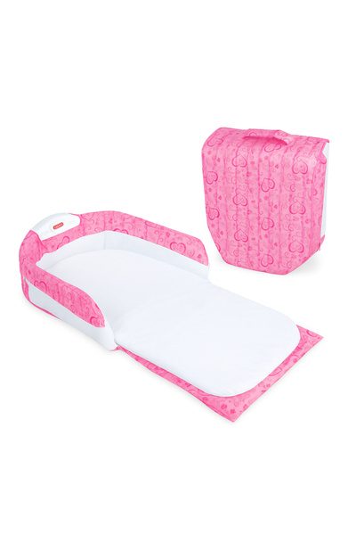 Factory Price Lily Portable Baby Bed with Removable Toys & Night Lights - Pink