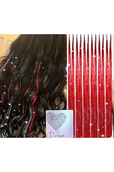 Darya Dd285 Sparkly Glitter Tinsel Hair Extension Red