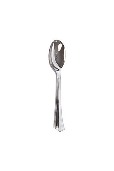 Roll-Up Metal Look Plastic Spoon 18Pcs