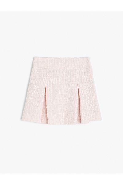 Koton Pleat Detailed Mini Tweed Skirt