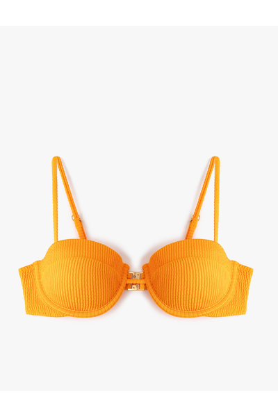 Koton Top de bikini fără bretele cu sârmă texturată cu bretele detașabile