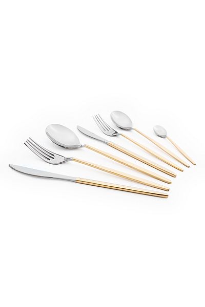 Maxx Doria Castor Gold 12 Person 84 Piece Fork Spoon Knife Set PA1008