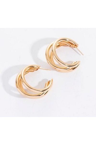 demirosa Elegant Twisted Gold Earrings - for Everyday & Special Occasions”