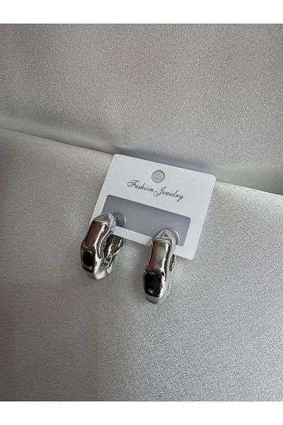 demirosa Wave Form Silver Color Women's Earrings”