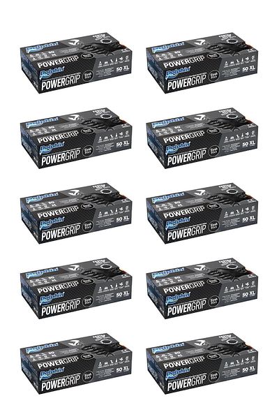 Dolphin PowerGrip - Extra Thick Black Nitrile Gloves XL 50 Pieces / 10 Packs