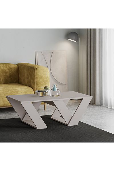 Mourah Home Pipra Modern Coffee Table Mocha Grey Multipurpose H 40cm Light Mocha