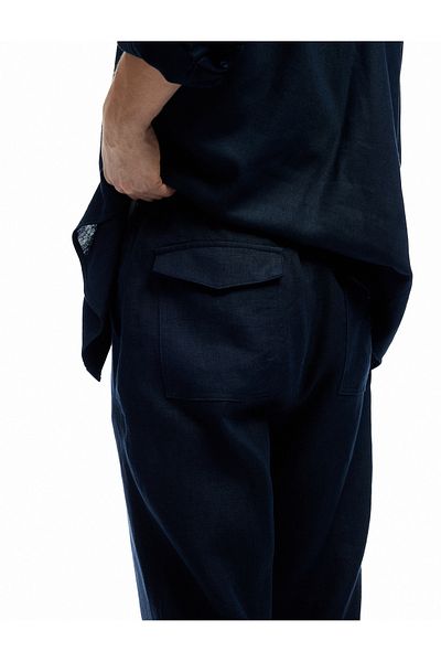 Koton Regular Fit Chino Linen Summer Trousers with Tie-Up Waist
