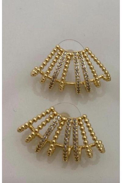 demirosa Fan and Chain Detailed Hoop Earrings”