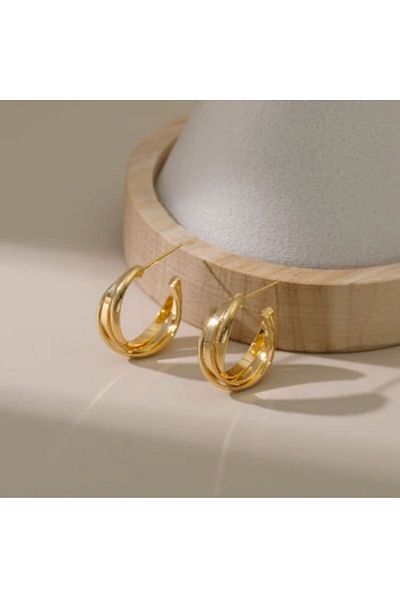 demirosa Elegant Twisted Gold Earrings - for Everyday & Special Occasions”