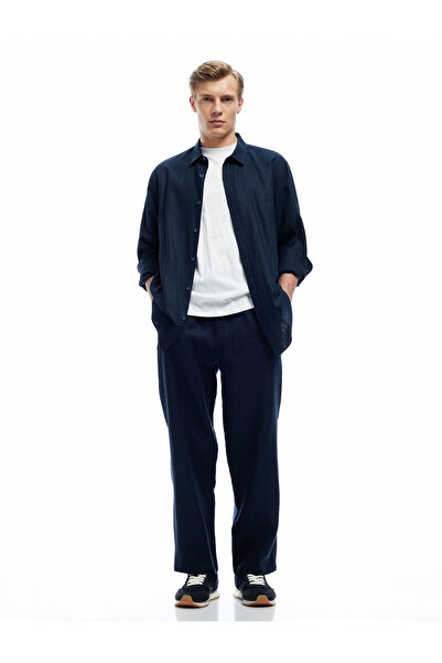 Koton Beli Bağcıklı Regular Fit Chino Keten Pantolon