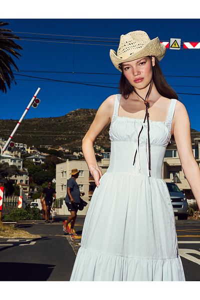 Koton Straw Hat with Bead Detail