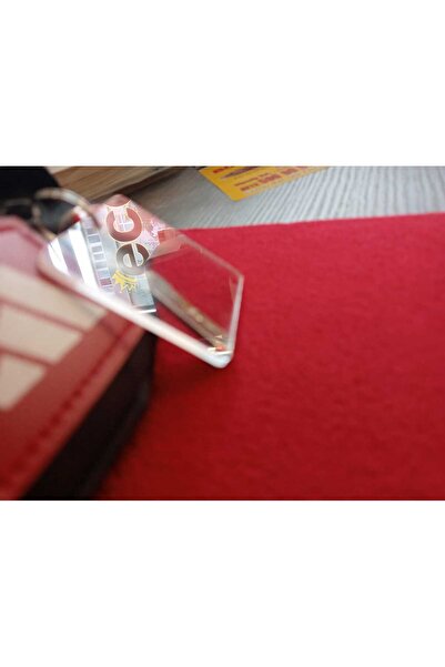 Ecce Transparent Glass Anti-Scratch Square Shaped Keychain 50Pcs 0.5cm Thinness 5cm Diameter