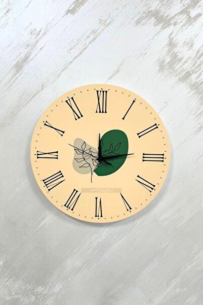 byMelekoğlu Minimalist Tasarım Mdf Uv Baskı Duvar Saati 40 Mds-05