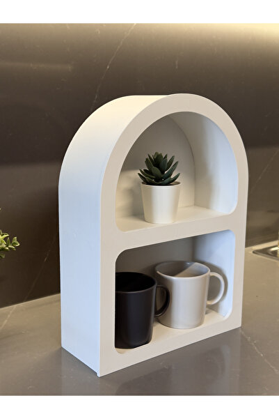 bevorev 2 BÖLMELİ KAHVE KÖŞESİ DEPOLAMA ORGANİZER AHŞAP RAF KÜÇÜK