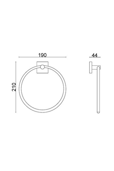 ÇELİK BANYO Vizyon Yuvarlak Havluluk Pirinç Malzeme