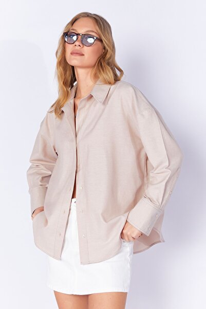 EDITION WOMAN Cămașă Oxford din amestec de bumbac de piatră |   Anexă 1000167...