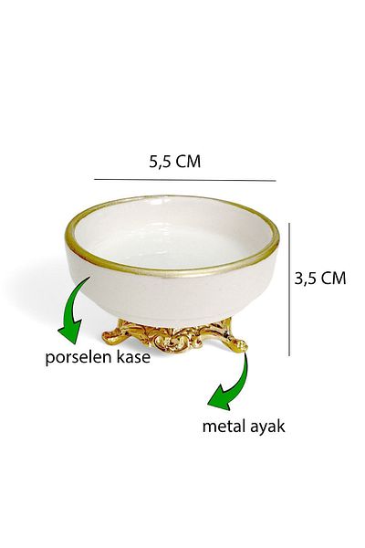 EVSTYLE 6-Piece Gold Leg Porcelain Turkish Delight Bowl Set