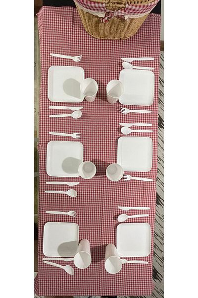NOY Picnic Set 32 Pieces 6-Person Cutlery Set with Spoon and Plate