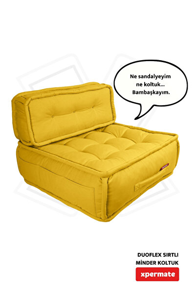 XPERMATE Спинка за стол Скандинавски стил Ергономична спинка за сядане 80x80x30 Жълт Duoflex