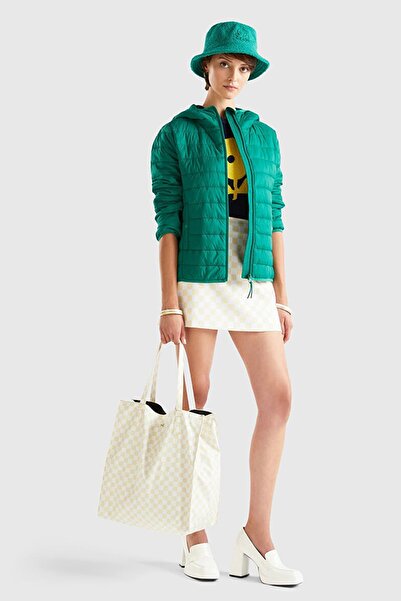 United Colors of Benetton Γυναικείο παλτό Pufa με πράσινο ανακυκλωμένο πολυεστέρα