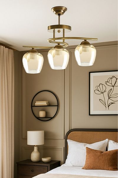 Modavize Fuji Living Room Chandelier - Set of 3 Antique Case Honey for Kitchen and Bedroom