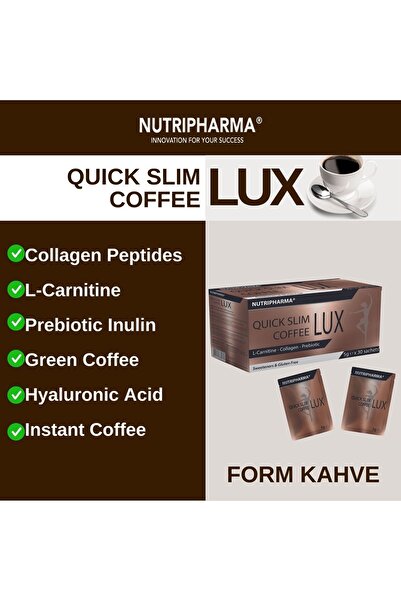 NUTRIPHARMA QUICK SLIM Tok Tutan Form Seti | 30 Saşe Öğün Tozu 30 Saşe Slim Lux Coffee Protein Shaker Dahil