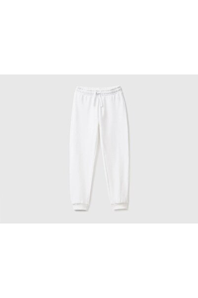 United Colors of Benetton Weiße Benetton-Logo-Jogginghose für Mädchen