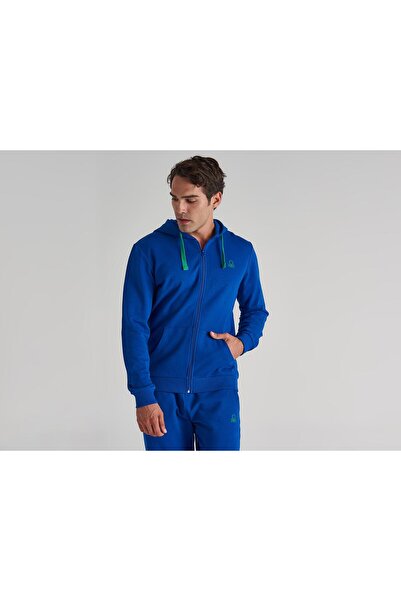 United Colors of Benetton Ανδρικό φούτερ με κουκούλα Full Zipper Bnt-m20310 Saks