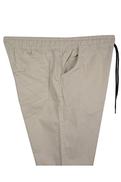 marufshop Boru Paçalı Erkek Büyük Beden 118 Kilo-156 Kilo Arası Için Uygun Bağcıklı Gabardin Pantolon Taş