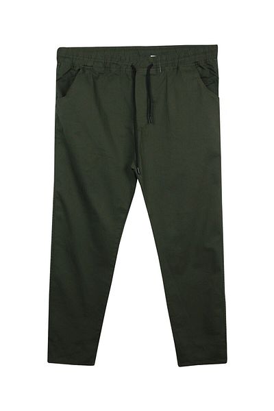 marufshop Men's Large Size 118 Kilogram - 156 Kilogram Suitable for Pipe Leg Lace-Up Gabardine Trousers Khaki