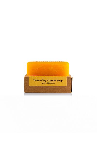 dionesse Lemon Oil Yellow Clay Soap 120 Gr - Sebum Balancing Handmade Natural Soap for All Skin Types