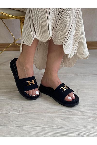 DERİ KABUSU H Buckle Women's Slippers 600