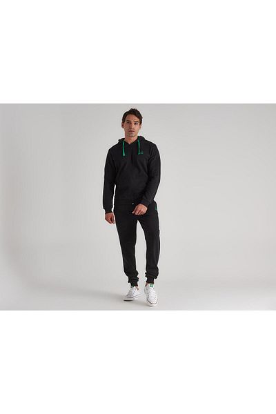 United Colors of Benetton Full Zipper Men's Hooded Sweatshirt Bnt-m20310 Black