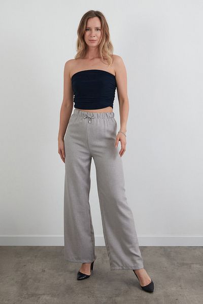 Fulla Moda Palazzo Fabric - Elastic Waist Trousers