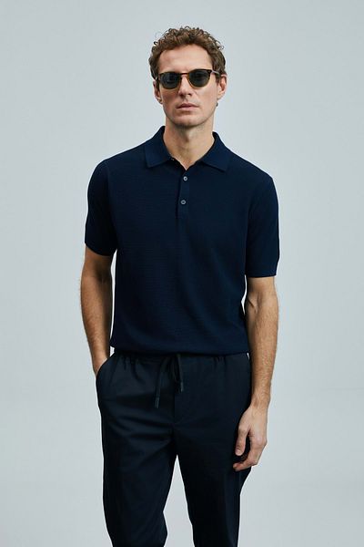 Lufian 111090114 Edwın Men's Modal Blended Sweatshirt T-Shirt Men's T-Shirt Navy Blue