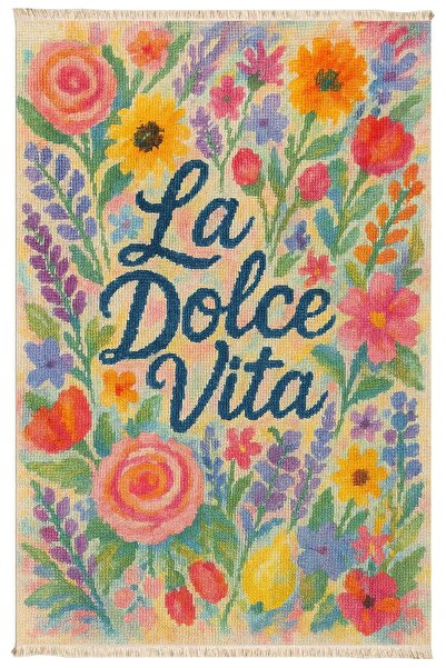 Markaev La Dolce Vita Baskılı Dokuma Taban Halı 265 YNG