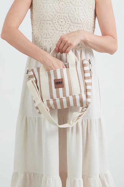 Fulla Moda Linen Bag - Basic Text Printed