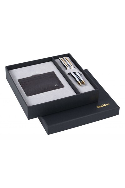 Scrikss Dr 213 35 Tükenmezkalem + Versatil Altın Krom + Hakiki Deri Comfort K...