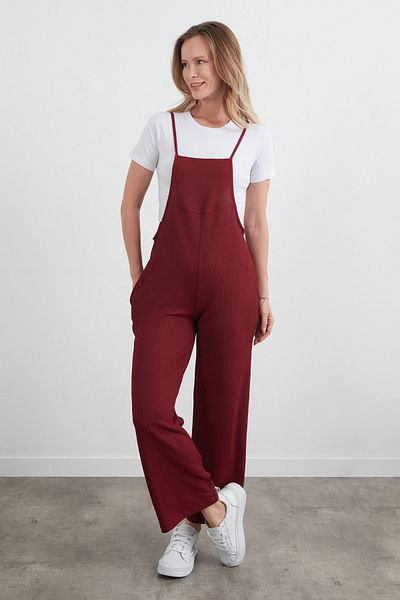 Fulla Moda Crepe Fabric Rope Strap Jumpsuit