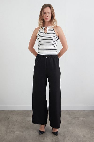 Fulla Moda Palazzo Fabric - Elastic Waist Trousers