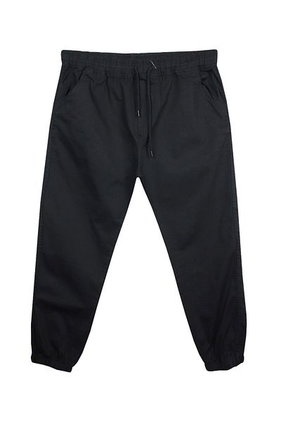 marufshop Παντελόνι Gabardine με ελαστικό πόδι με κορδόνια μεγάλου μεγέθους Μαύρο Κατάλληλο για άνδρες 118 -156 κιλά