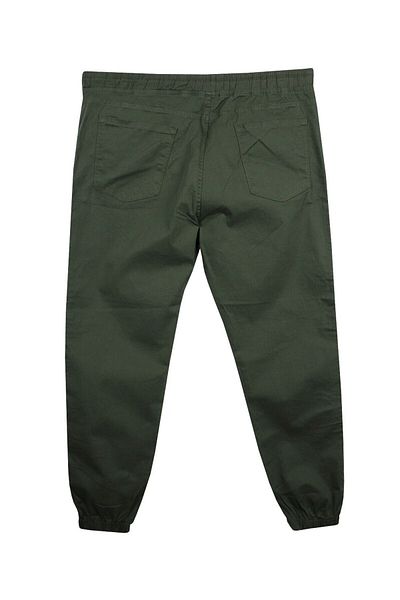 marufshop Elastic Leg Lace-Up Oversized Gabardine Trousers Khaki Suitable for Men 118 -156 Kilos