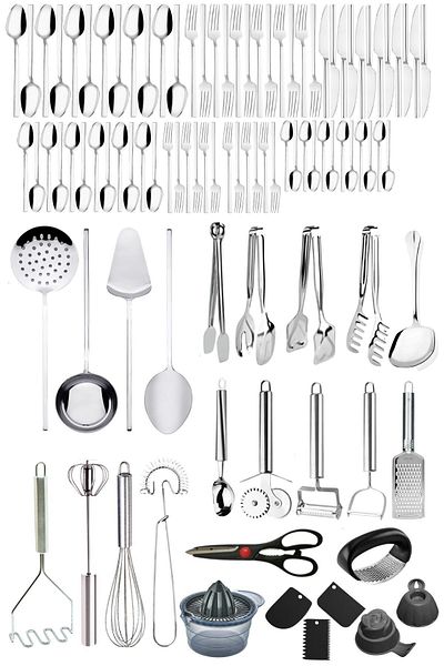 Mirilliahome Stainless Steel Kitchen Utensils - Ideal Set for Dowry and Dowry Set