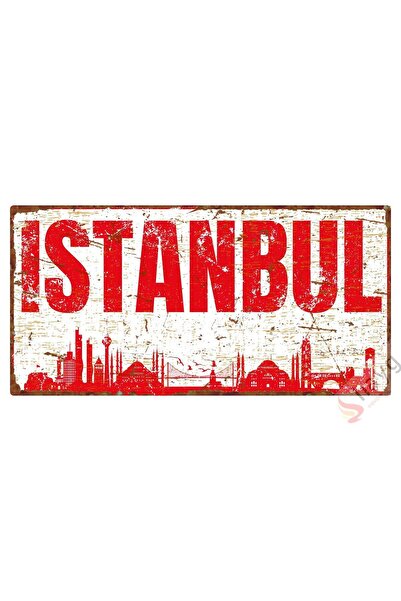 Hayg Equipment Istanbul Vintage Pas Görünümlü Metal Levha - Dekoratif Alüminy...