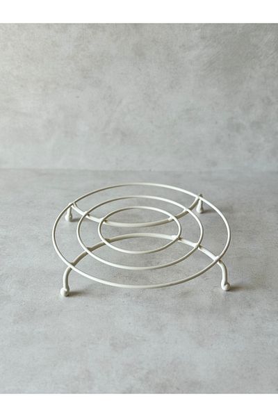Dekorzdükkan Round Metal Cream Tray (19cm)