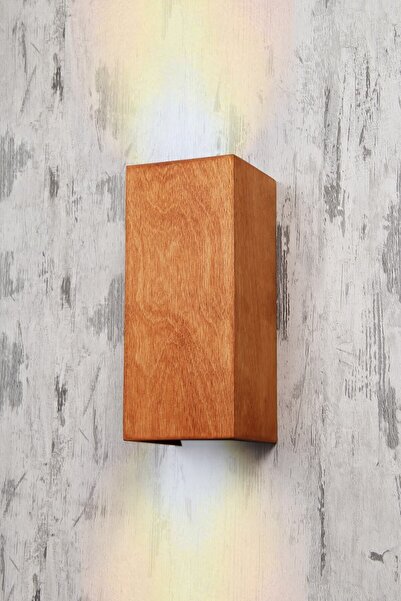 Aysem Wood Duvar Apliği Yansıtma Tasarımlı Çift Yönlü Ahşap Salon Hol Cafe Otel Duvar Apliği