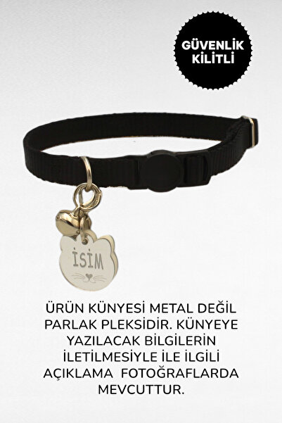 CARAMELOS İSİMLİ KEDİ TASMASI KEDİ İSİMLİK KİŞİYE ÖZEL-GÜVENLİK KİLİTLİ- EKO ...