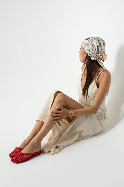 Elyo Meshia Küt Burun File Kırmızı Terlik